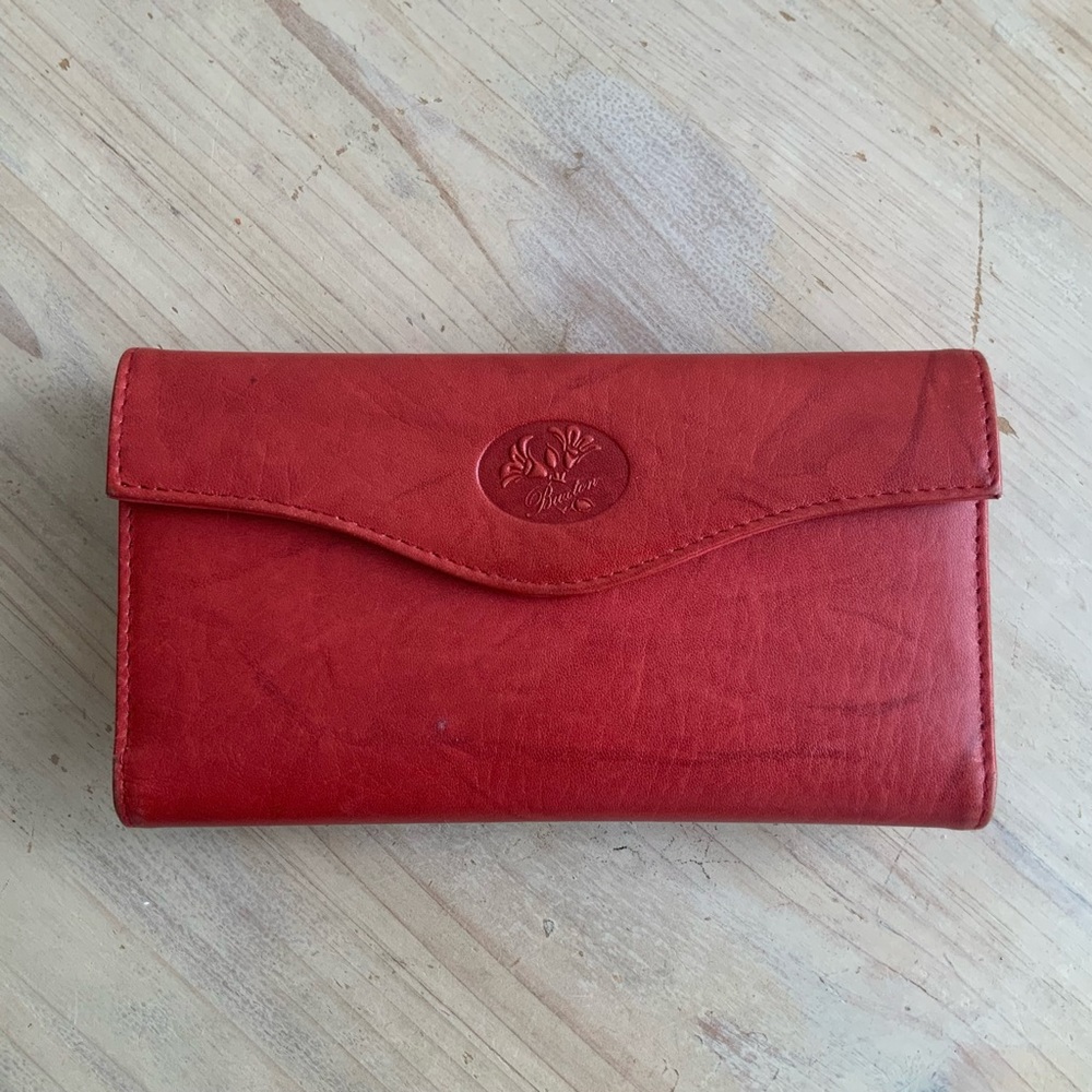Buxton Red Leather Wallet